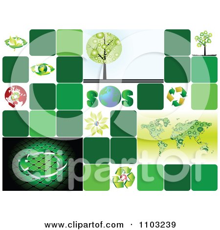 Clipart Collage Of Recycle And Ecology Icons - Royalty Free Vector Illustration by Andrei Marincas