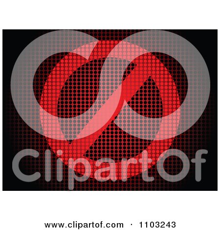 Clipart Pixelated Red Prohibited Symbol Made Of Dots - Royalty Free Vector Illustration by Andrei Marincas