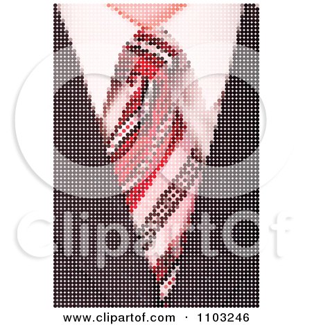 Clipart Pixelated Business Mans Tie And Suit Made Of Dots - Royalty Free Vector Illustration by Andrei Marincas