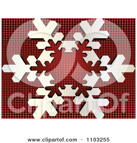 Clipart Red And White Snowflake Dot Pattern - Royalty Free Vector Illustration by Andrei Marincas