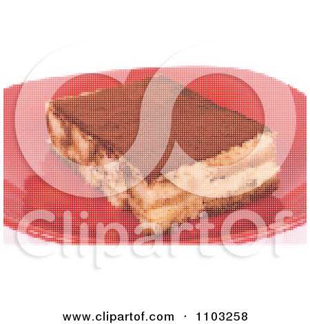 Clipart Pixelated Tiramisu On A Plate Made Of Dots - Royalty Free Vector Illustration by Andrei Marincas