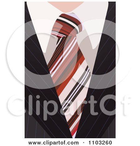 Clipart Closeup Of A Business Mans Striped Tie And Pinstripe Suit - Royalty Free Vector Illustration by Andrei Marincas