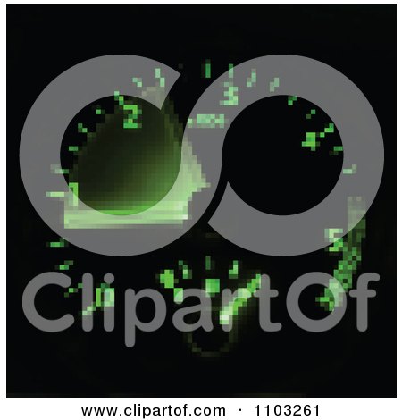 Clipart Blurred Pixelated Green Illuminated Car Speedometer On Black - Royalty Free Vector Illustration by Andrei Marincas