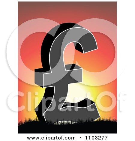 Clipart Black Lira Symbol Against A Sunset - Royalty Free Vector Illustration by Andrei Marincas