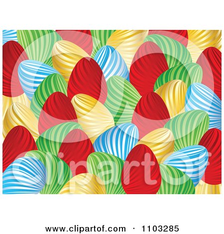 Clipart Blue Red Green And Gold Easter Egg Background Pattern - Royalty Free Vector Illustration by Andrei Marincas