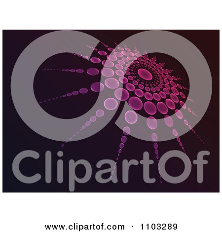 Clipart Fractal Circle And Rays Made Of Puprle Dots On Black - Royalty Free Vector Illustration by Andrei Marincas