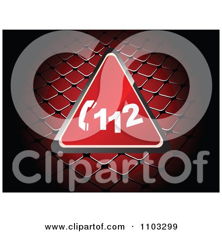 Clipart Reflective Red 112 Triangle Over A Net - Royalty Free Vector Illustration by Andrei Marincas