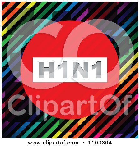 Clipart H1N1 Swine Flu Circle Over Diagonal Stripes And Tiles - Royalty Free Vector Illustration by Andrei Marincas