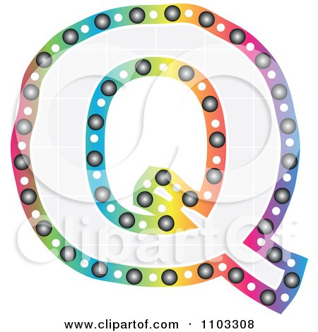 Clipart Colorful Capital Letter Q With A Grid Pattern - Royalty Free Vector Illustration by Andrei Marincas