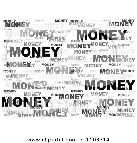 Clipart Grayscale Money Word Collage - Royalty Free Vector Illustration by Andrei Marincas