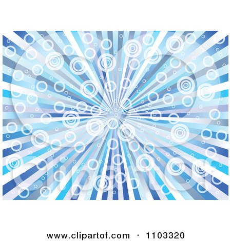 Clipart Blue Burst Of Rays With Circles - Royalty Free Vector Illustration by Andrei Marincas