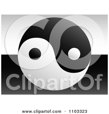 Clipart Yin Yang Over Black And White - Royalty Free Vector Illustration by Andrei Marincas