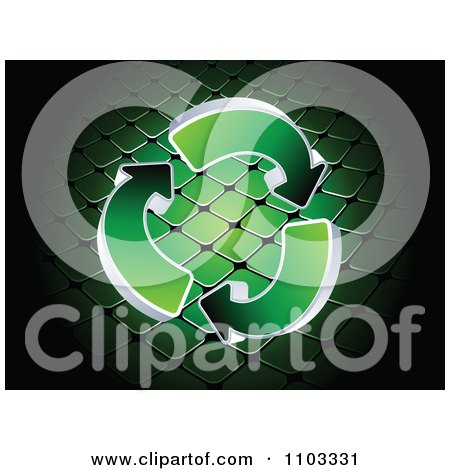 Clipart Green Recycle Arrows Over A Net - Royalty Free Vector Illustration by Andrei Marincas