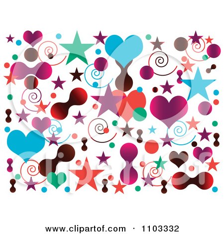 Clipart Heart Star And Spiral Party Background - Royalty Free Vector Illustration by Andrei Marincas