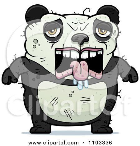 Clipart Depressed Ugly Panda - Royalty Free Vector Illustration by Cory Thoman