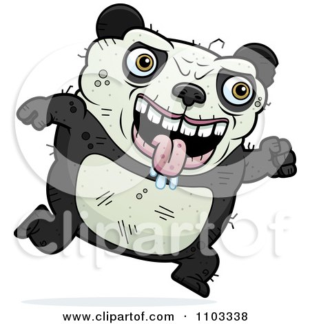 Clipart Running Ugly Panda - Royalty Free Vector Illustration by Cory Thoman