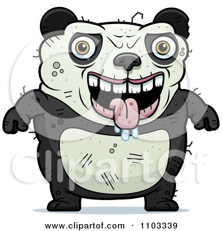 Clipart Drooling Ugly Panda - Royalty Free Vector Illustration by Cory Thoman