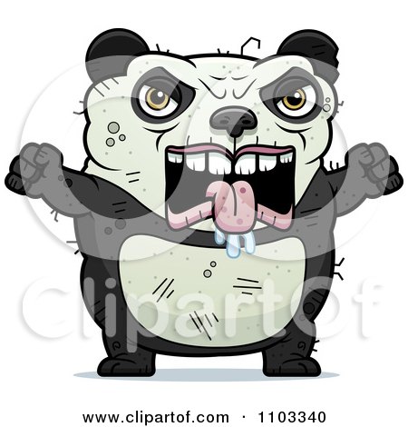 Clipart Angry Ugly Panda - Royalty Free Vector Illustration by Cory Thoman