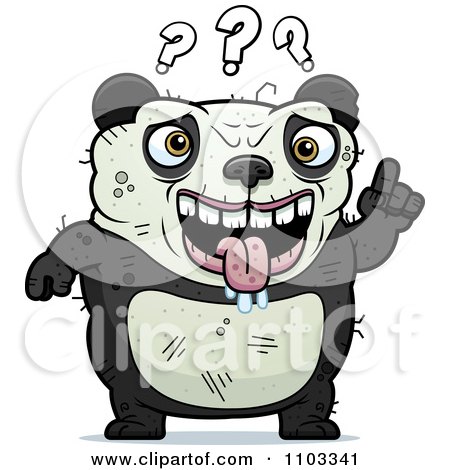 Clipart Confused Ugly Panda - Royalty Free Vector Illustration by Cory Thoman