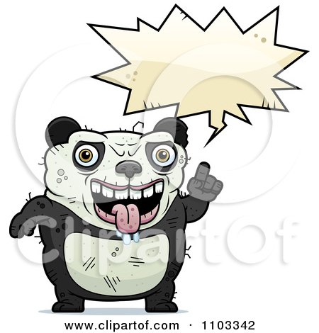 Clipart Talking Ugly Panda - Royalty Free Vector Illustration by Cory Thoman