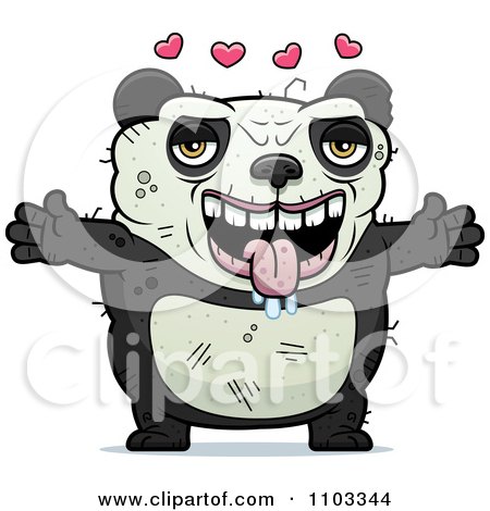 Clipart Loving Ugly Panda - Royalty Free Vector Illustration by Cory Thoman