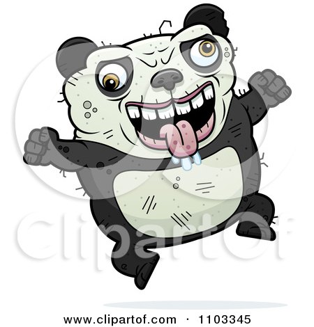 Clipart Jumping Ugly Panda - Royalty Free Vector Illustration by Cory Thoman
