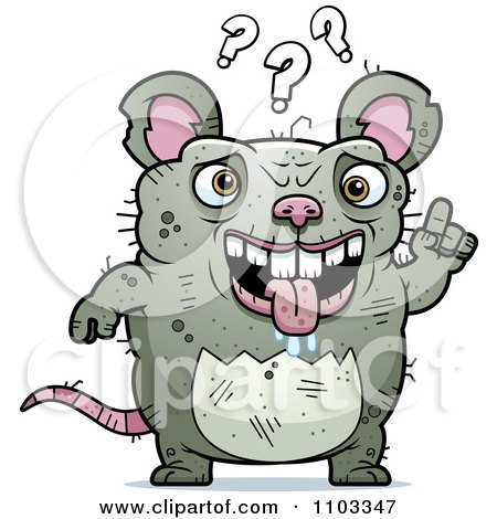 Clipart Confused Ugly Rat - Royalty Free Vector Illustration by Cory Thoman