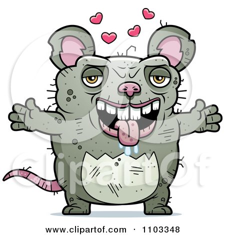 Clipart Loving Ugly Rat - Royalty Free Vector Illustration by Cory Thoman