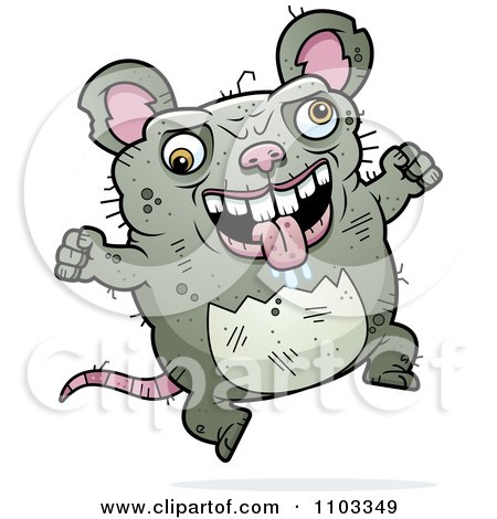 Clipart Jumping Ugly Rat - Royalty Free Vector Illustration by Cory Thoman