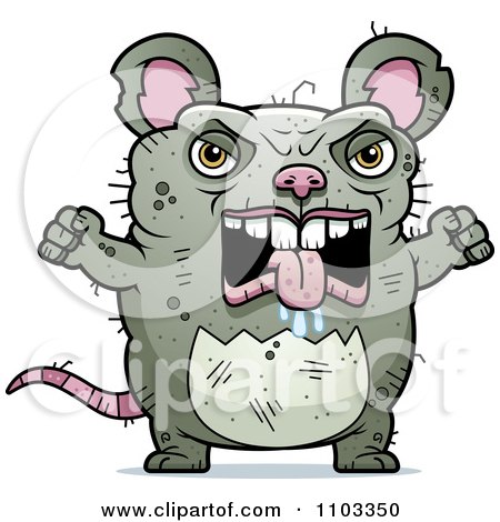 Clipart Angry Ugly Rat - Royalty Free Vector Illustration by Cory Thoman