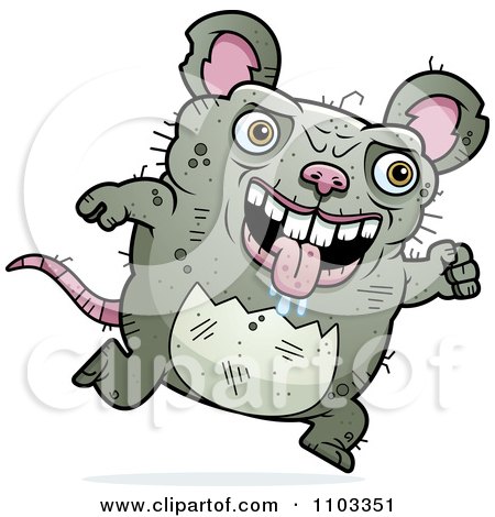 Clipart Running Ugly Rat - Royalty Free Vector Illustration by Cory Thoman