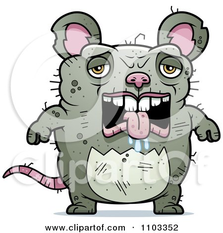 Clipart Depressed Ugly Rat - Royalty Free Vector Illustration by Cory Thoman