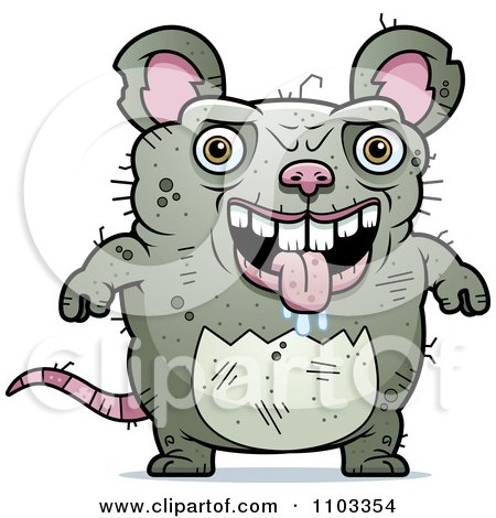 Clipart Drooling Ugly Rat - Royalty Free Vector Illustration by Cory Thoman