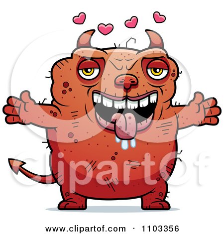 Clipart Loving Ugly Devil - Royalty Free Vector Illustration by Cory Thoman