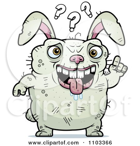 Clipart Confused Ugly Rabbit - Royalty Free Vector Illustration by Cory Thoman