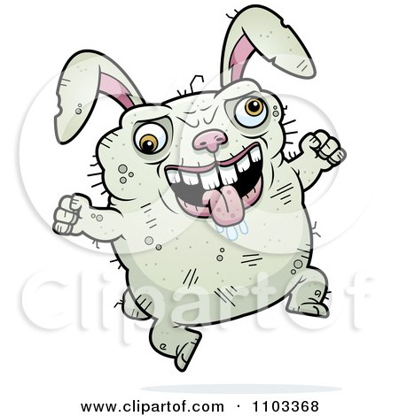 Clipart Jumping Ugly Rabbit - Royalty Free Vector Illustration by Cory Thoman