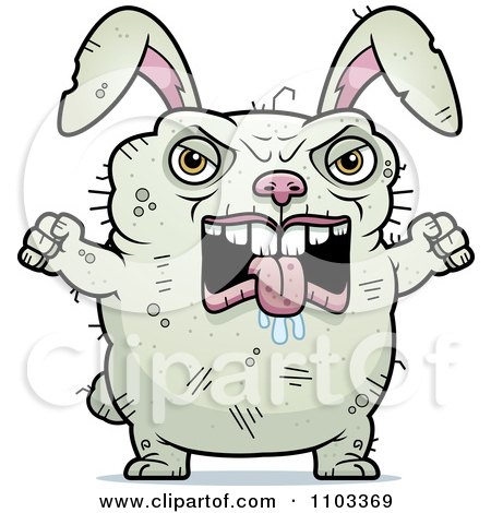 Clipart Mad Ugly Rabbit - Royalty Free Vector Illustration by Cory Thoman