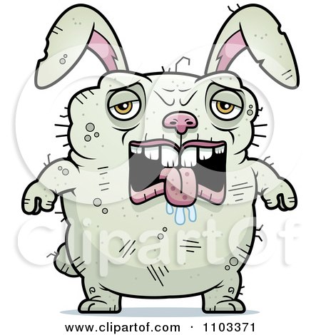Clipart Sad Ugly Rabbit - Royalty Free Vector Illustration by Cory Thoman