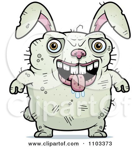 Clipart Drooling Ugly Rabbit - Royalty Free Vector Illustration by Cory Thoman