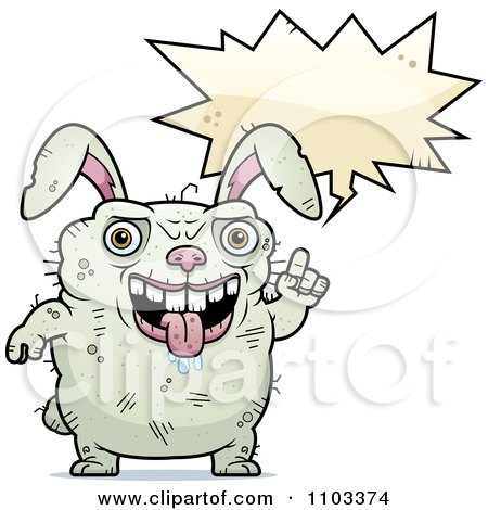 Clipart Talking Ugly Rabbit - Royalty Free Vector Illustration by Cory Thoman