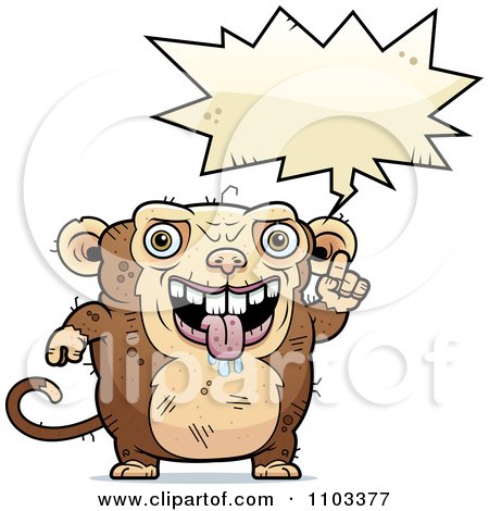Clipart Talking Ugly Monkey - Royalty Free Vector Illustration by Cory Thoman