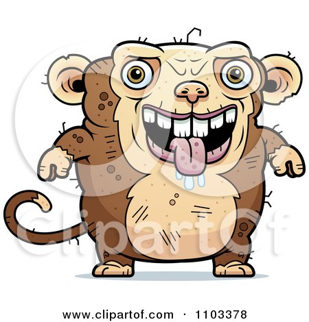 Clipart Drooling Ugly Monkey - Royalty Free Vector Illustration by Cory Thoman