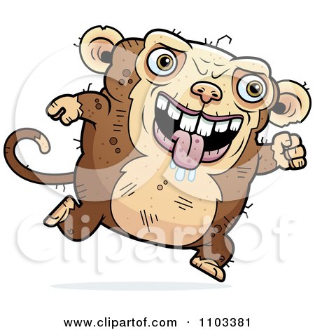 Clipart Running Ugly Monkey - Royalty Free Vector Illustration by Cory Thoman