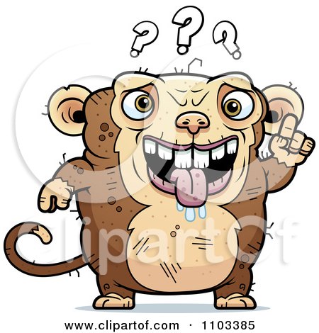 Clipart Confused Ugly Monkey - Royalty Free Vector Illustration by Cory Thoman