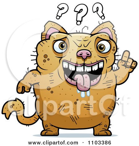Clipart Confused Ugly Cat - Royalty Free Vector Illustration by Cory Thoman