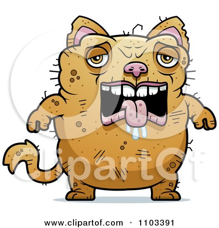 Clipart Sad Ugly Cat - Royalty Free Vector Illustration by Cory Thoman
