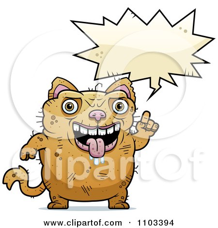 Clipart Talking Ugly Cat - Royalty Free Vector Illustration by Cory Thoman