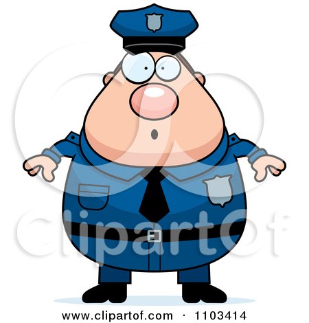 Clipart Surprised Chubby Caucasian Police Man - Royalty Free Vector Illustration by Cory Thoman