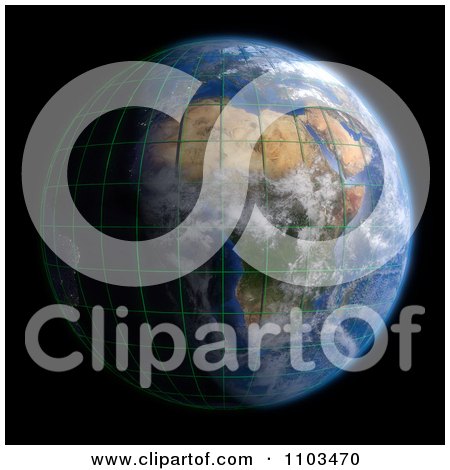 Clipart 3d African Globe On Black - Royalty Free CGI Illustration by Leo Blanchette