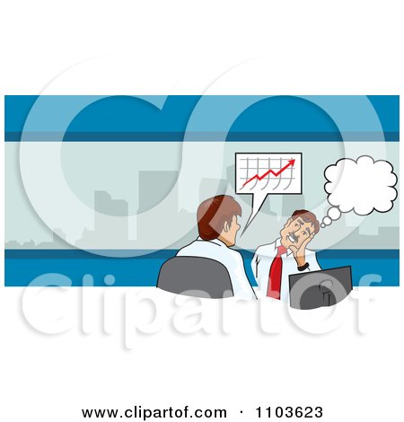 Clipart Businessman Day Dreaming In A Meeting - Royalty Free Vector Illustration by David Rey